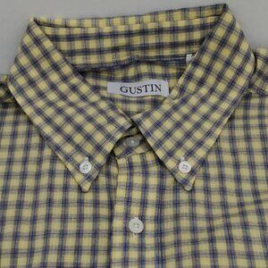 Gustin Long Sleeve Button Down Yellow Plaid Shirt Size XL